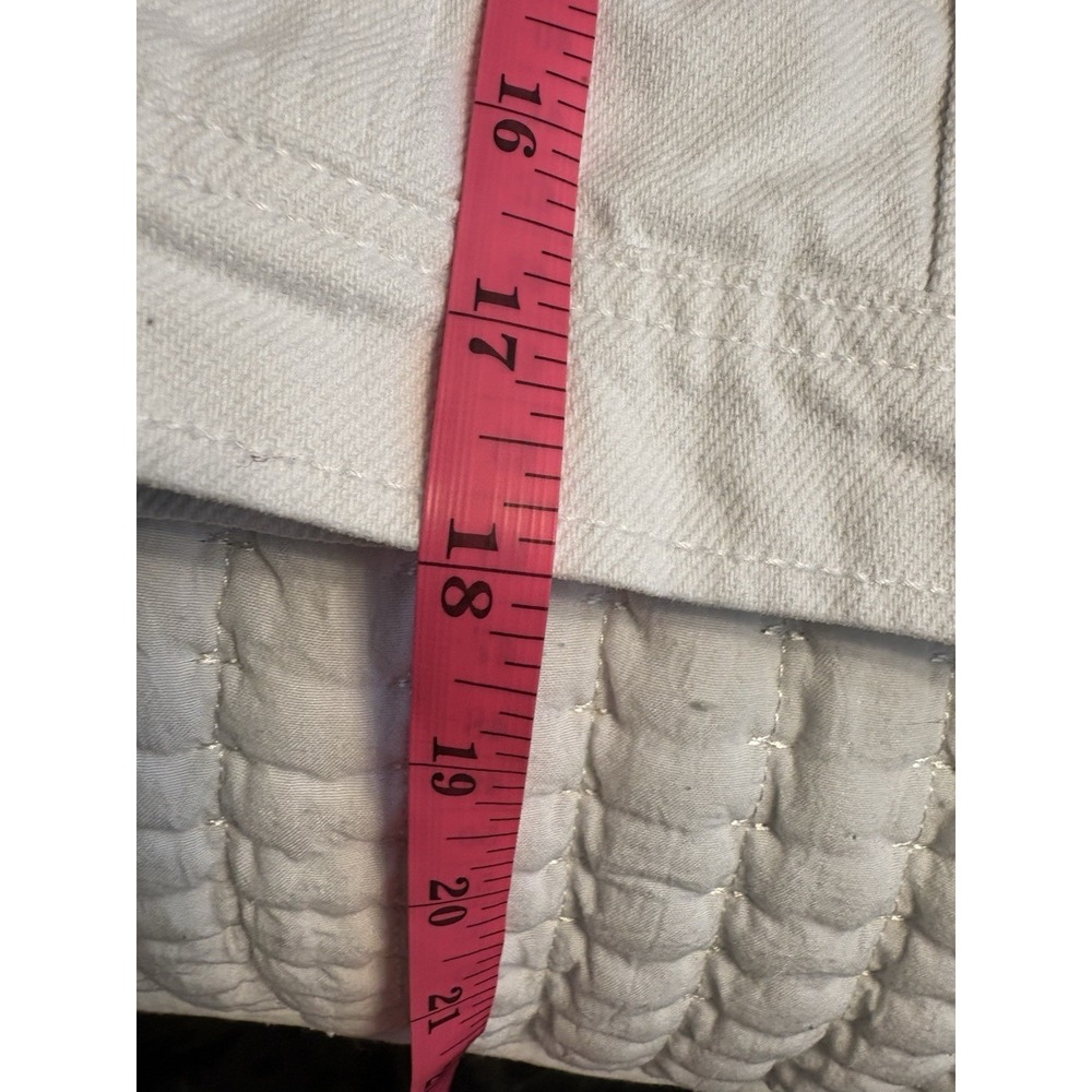 Never Now White Cropped Denim Vest, Large, Pristine - Picture 6 of 7